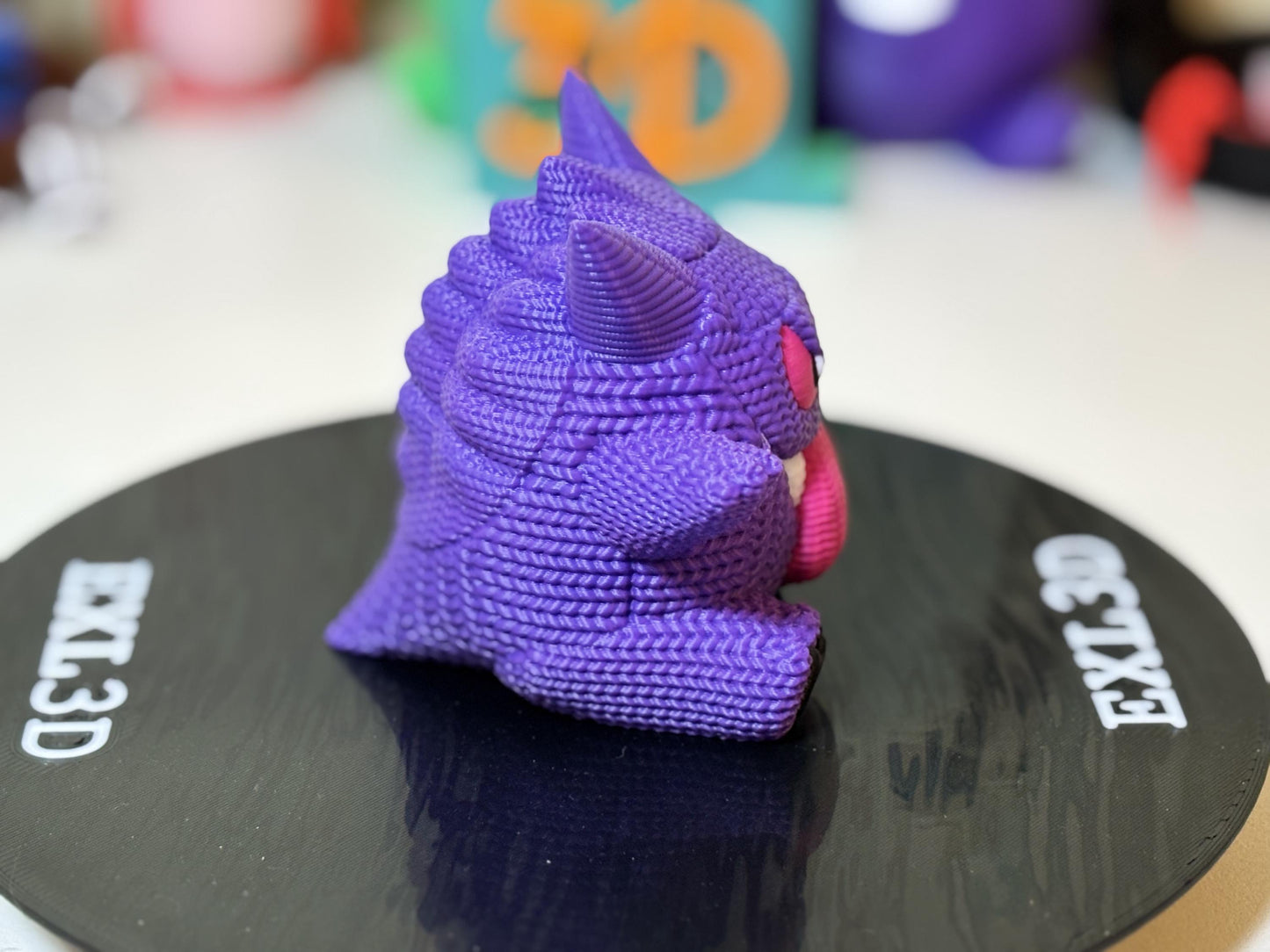 3D printed ghost statue angled view showing full figure height