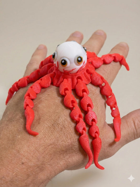 Close-up of articulated tentacle segments on T. Ocellus fidget toy