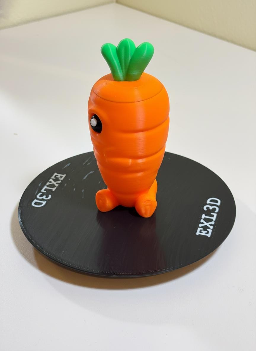 Side angle of crazed carrot hidden compartment desk organizer showing full height and texture