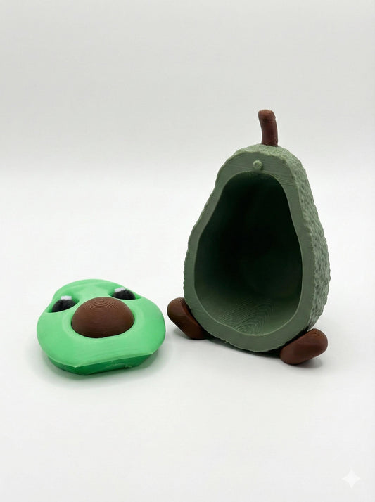 Anxious Avocado Secret Stash Box — 3D Printed Hidden Compartment Desk Buddy