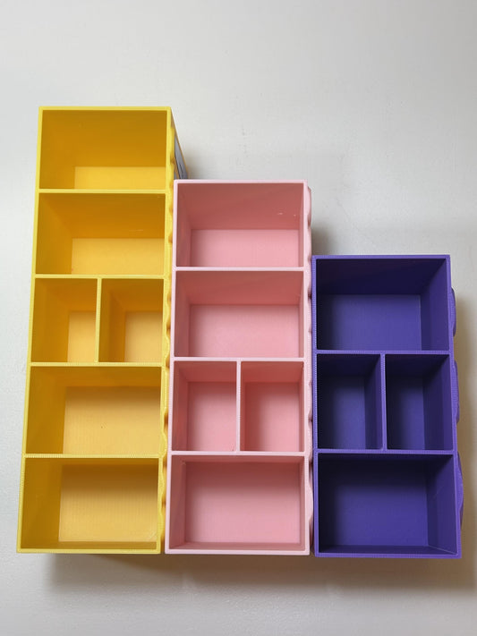 Personalized name organizer in bold letter colors holding pens and markers