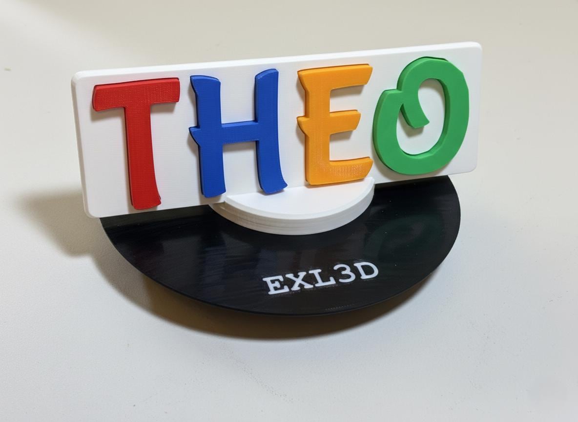 Close-up of toddler gripping thick 3D printed letter from custom name puzzle