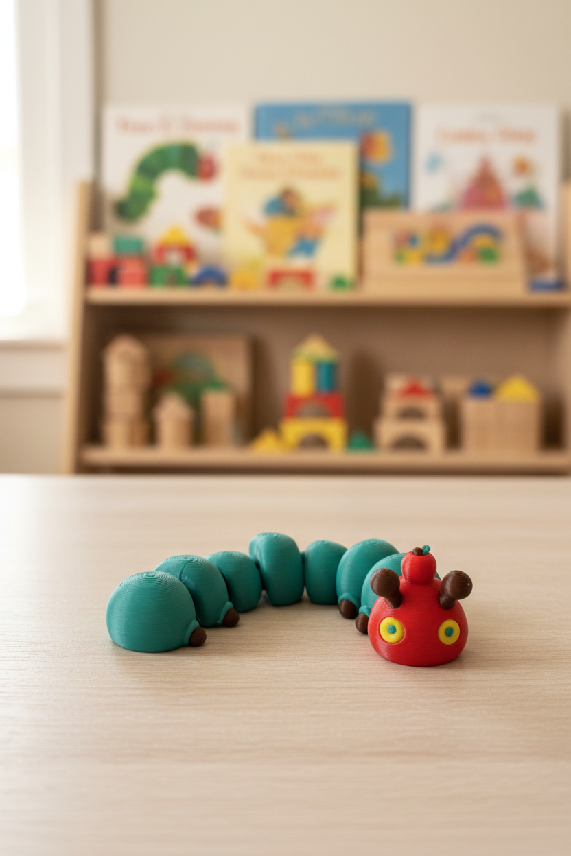 Child holding colorful 3D printed flexi octopus fidget toy both hands