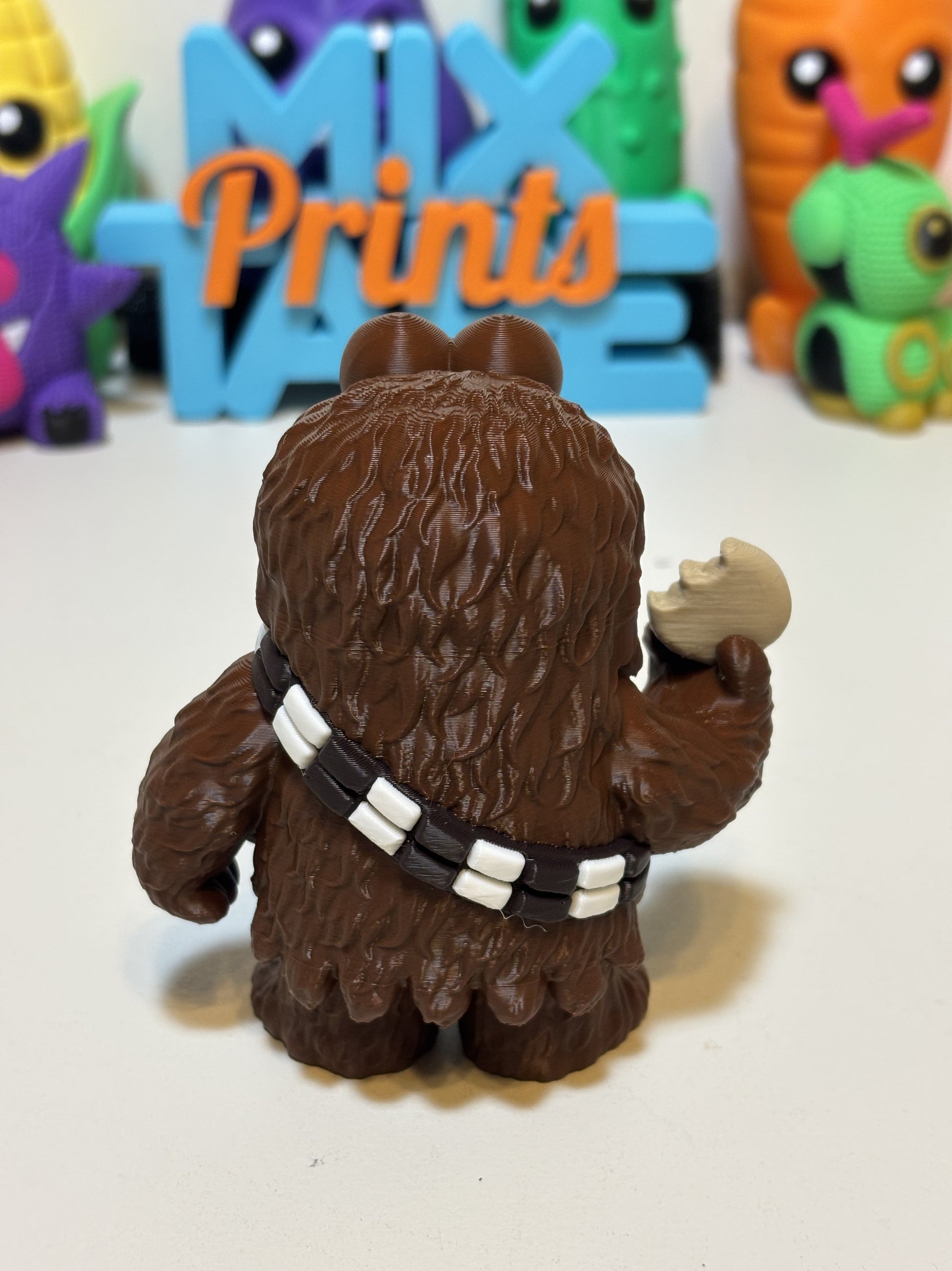 Wookiee Monster desktop figure on white background showing full sculpt and height